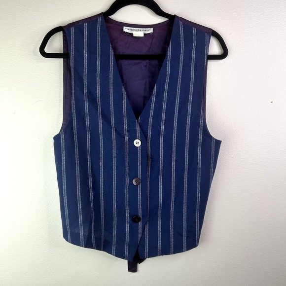 fundamental things Jackets & Blazers - ✅Sold e//Fundamental Things Petites blue striped vest size 10
